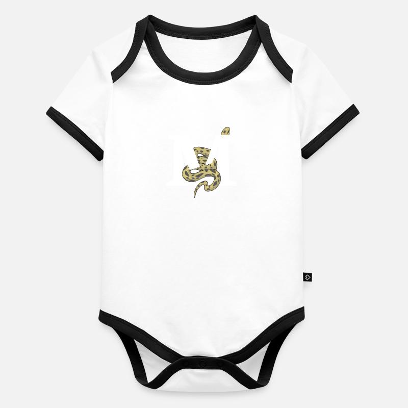 Buchstabe m Schlange Baby Bio-Kurzarm-Kontrastbody