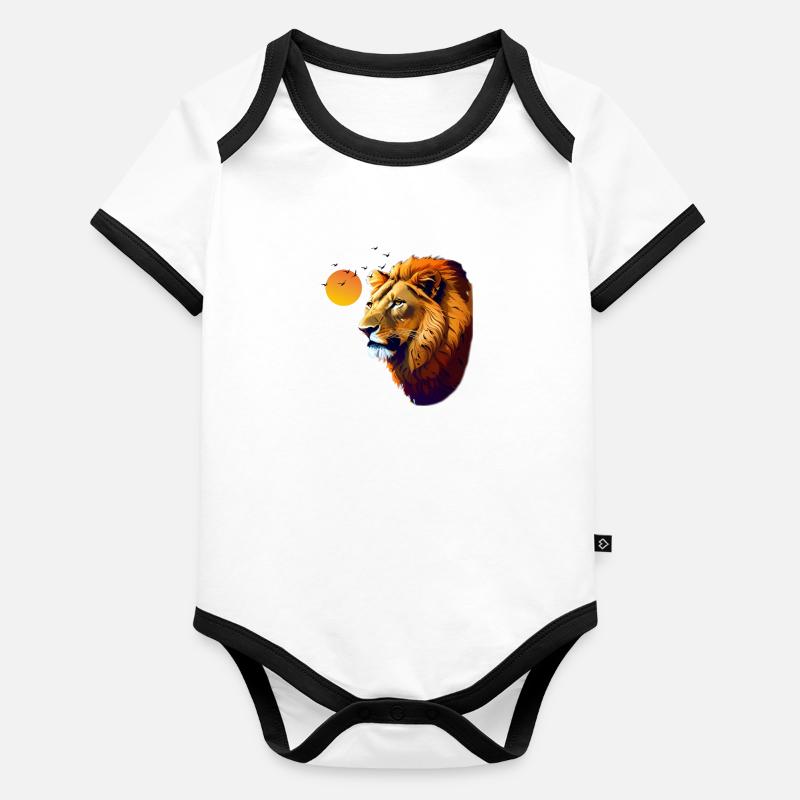 Löwe Baby Bio-Kurzarm-Kontrastbody