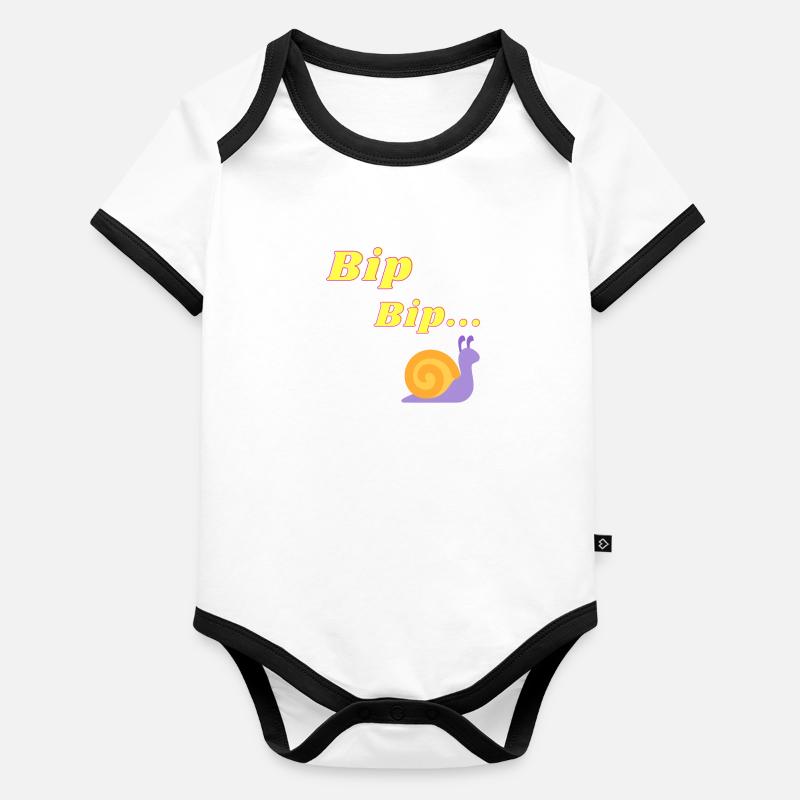 Impression Bip Bip - Des designs amusants Body Bébé bio contrasté manches courtes