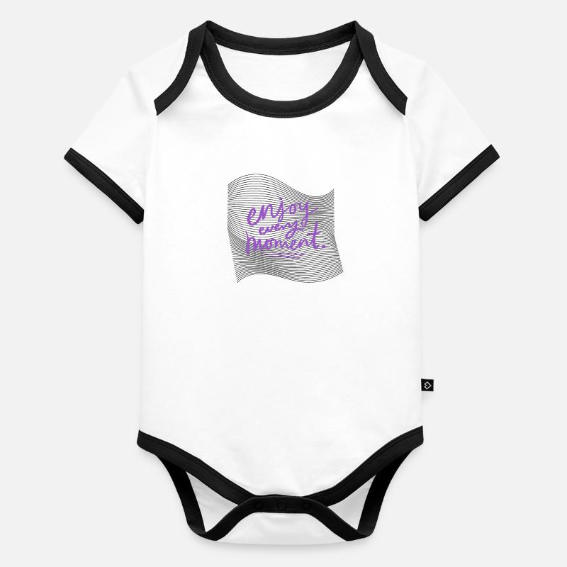 Profitez de chaque instant Body Bébé bio contrasté manches courtes