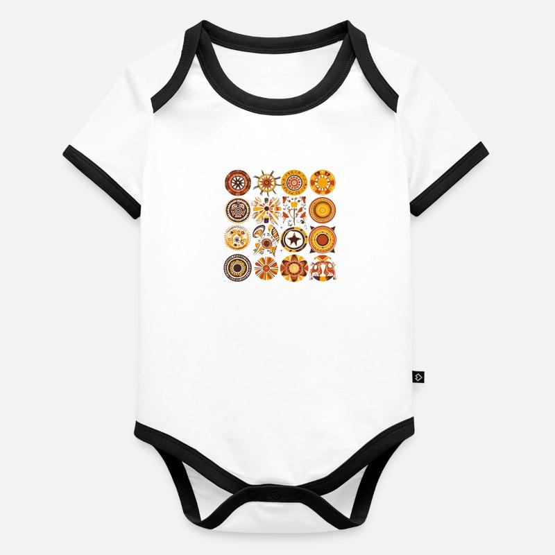 Folklore africain Body Bébé bio contrasté manches courtes