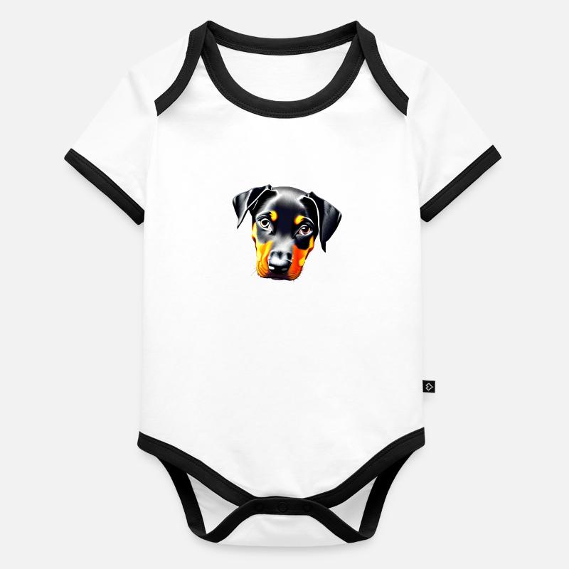 Doberman Trainer Doberman Chien Doberman Chiot Body Bébé bio contrasté manches courtes