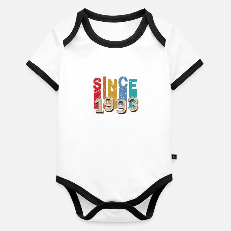 Since 1993 retro Body Bébé bio contrasté manches courtes