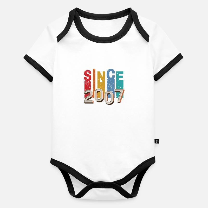 Since 2007 retro Body Bébé bio contrasté manches courtes