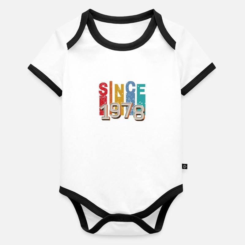 Seit 1978 retro Baby Bio-Kurzarm-Kontrastbody