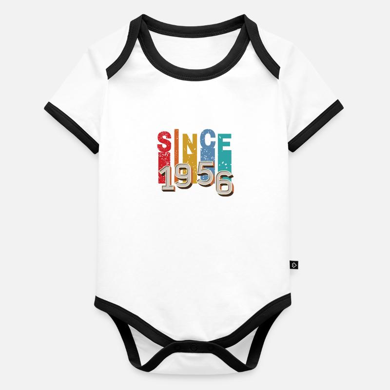 Since 1956 retro Body Bébé bio contrasté manches courtes