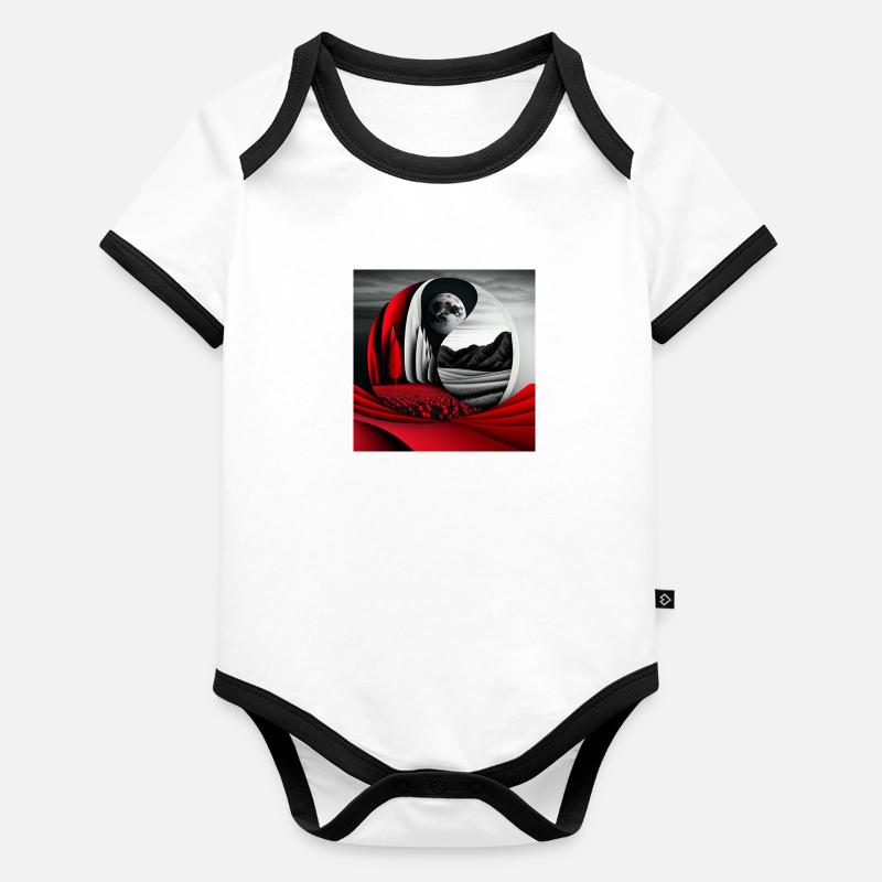 Lune de sang Body Bébé bio contrasté manches courtes