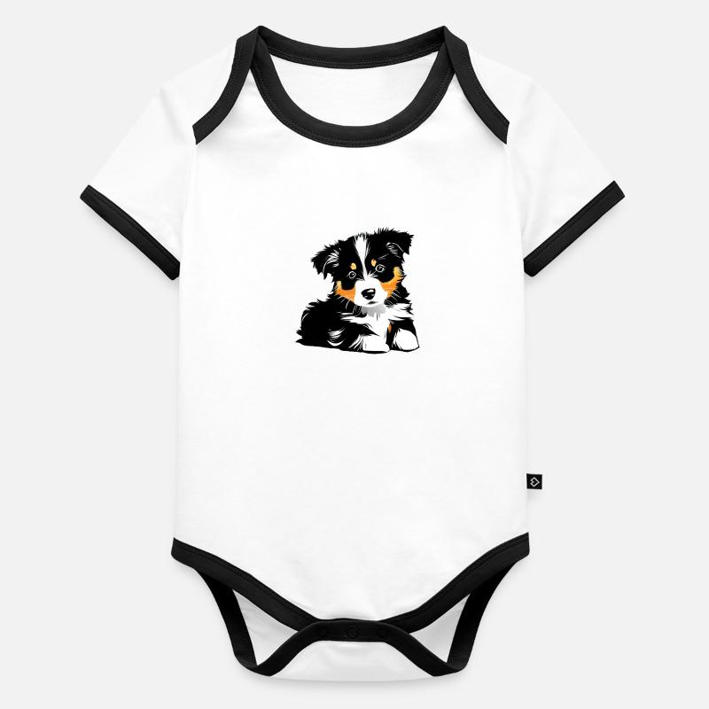 Propriétaire de chien chiot berger australien Body Bébé bio contrasté manches courtes