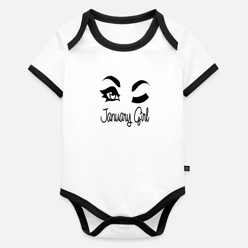 Janvier Fille Body Bébé bio contrasté manches courtes