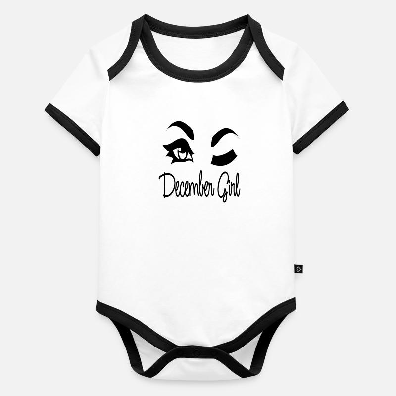 Décembre Fille Body Bébé bio contrasté manches courtes