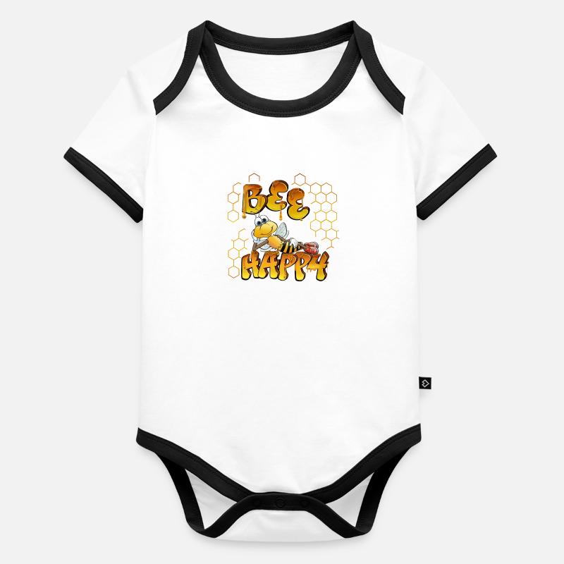 bee happy Organic Baby Contrasting Bodysuit