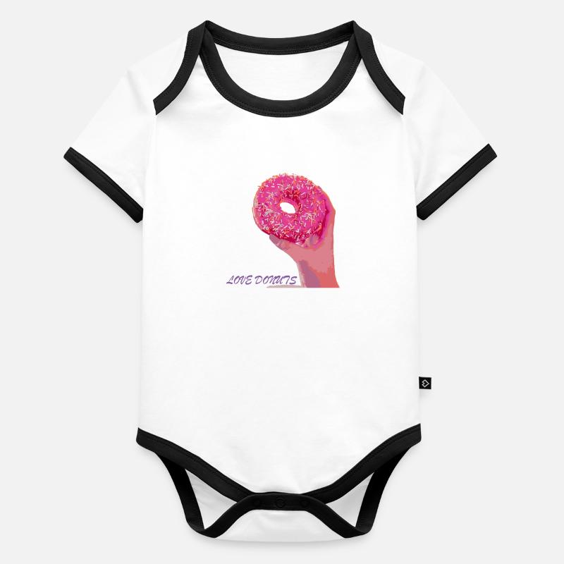 Love Donuts Baby Bio-Kurzarm-Kontrastbody