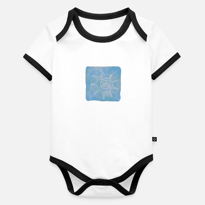 Bolma, Boho Line Art Design, Serie Shells Baby Bio-Kurzarm-Kontrastbody