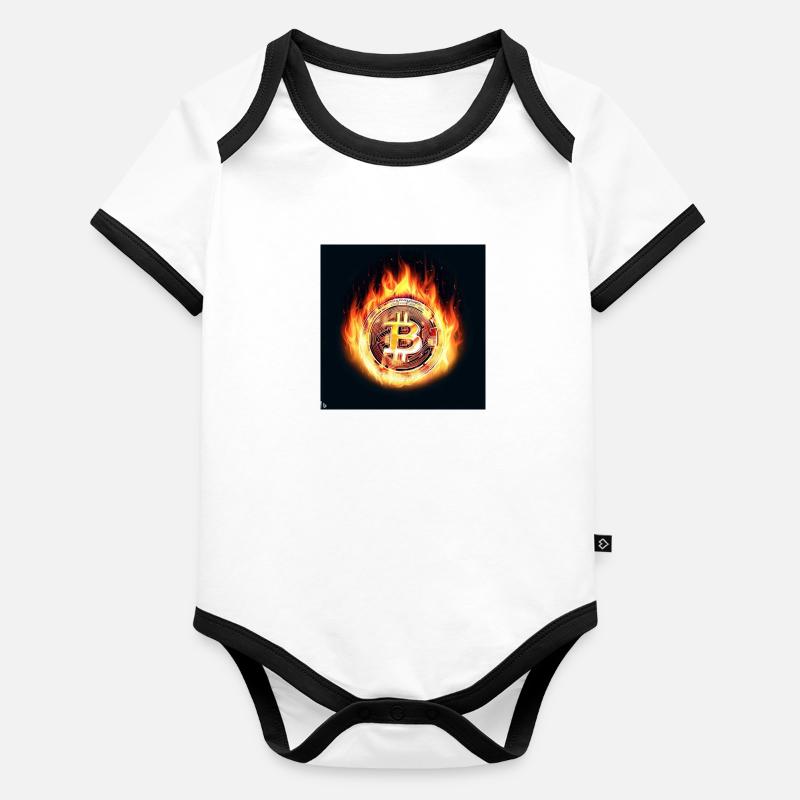 Burning Bitcoin Organic Baby Contrasting Bodysuit
