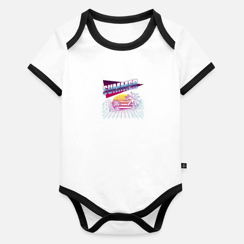 Sommer Baby Bio-Kurzarm-Kontrastbody