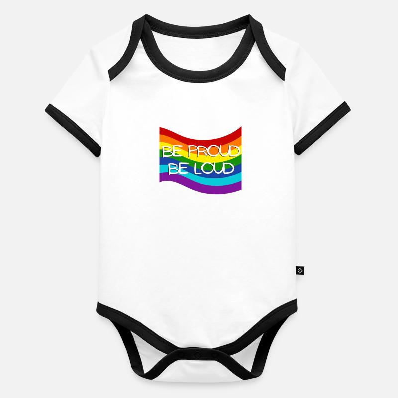 Be Proud Be Loud Baby Bio-Kurzarm-Kontrastbody