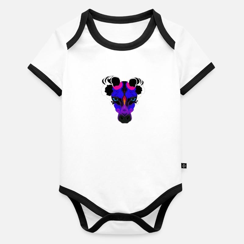 masque tribal | Body Bébé bio contrasté manches courtes