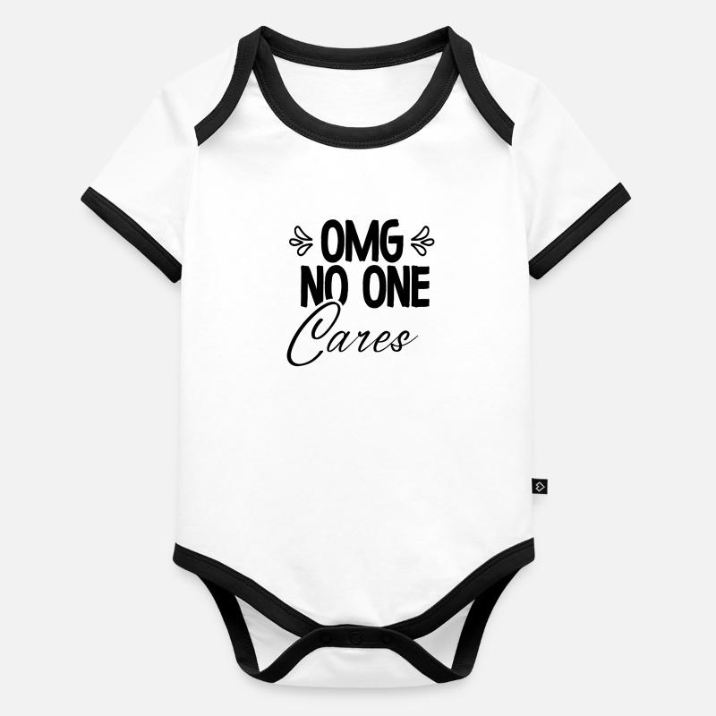 OMG No One Cares Organic Baby Contrasting Bodysuit