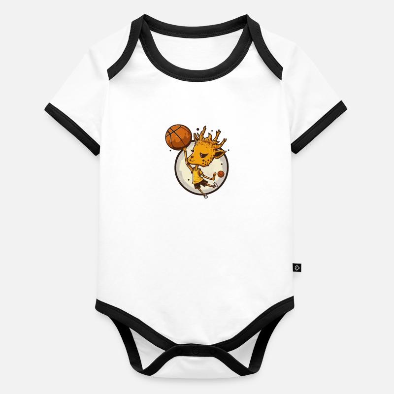 High-flying Giraffe Organic Baby Contrasting Bodysuit