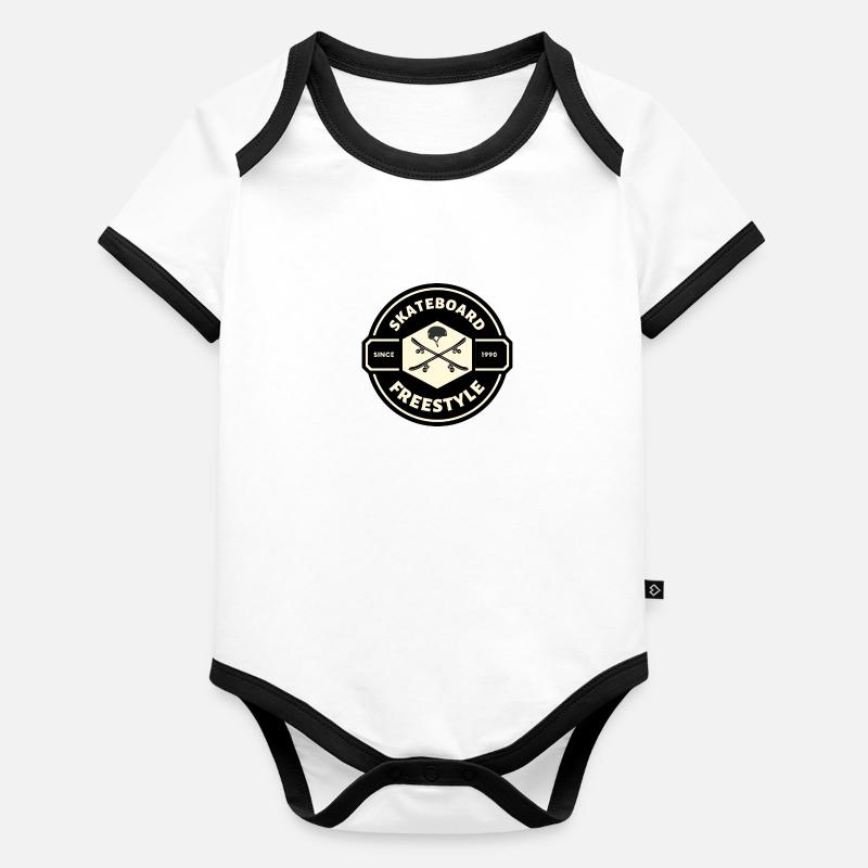 SKATE FREESTYLE LOGO X HELMBRETT Baby Bio-Kurzarm-Kontrastbody