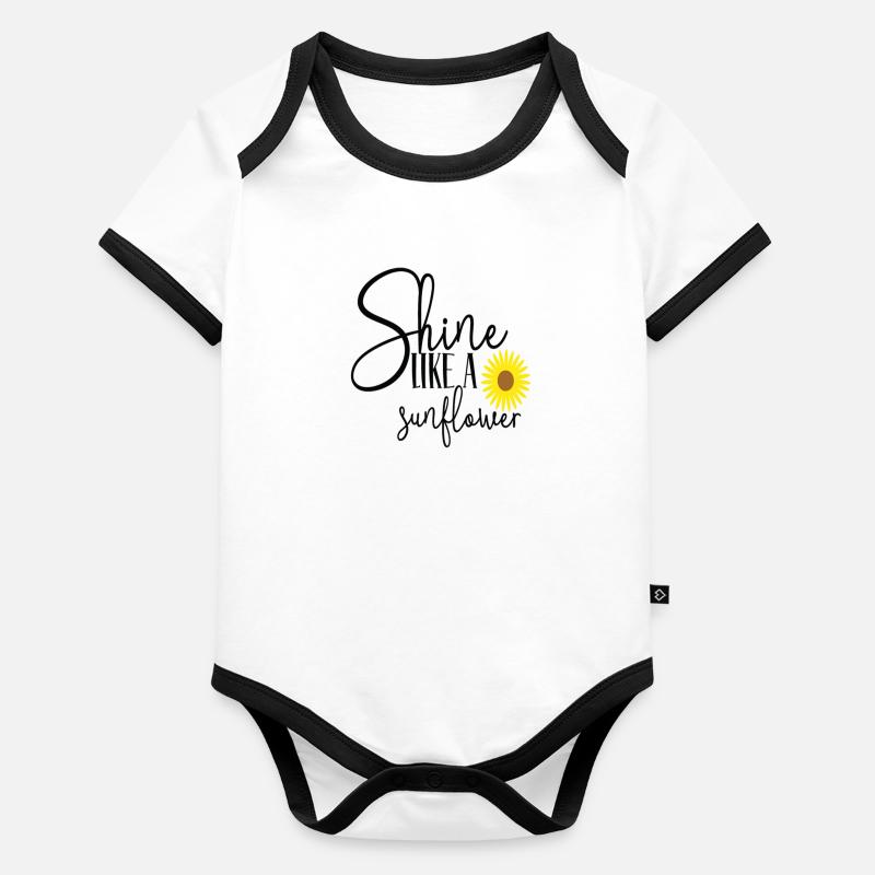 Shine Like a Sunflower Organic Baby Contrasting Bodysuit