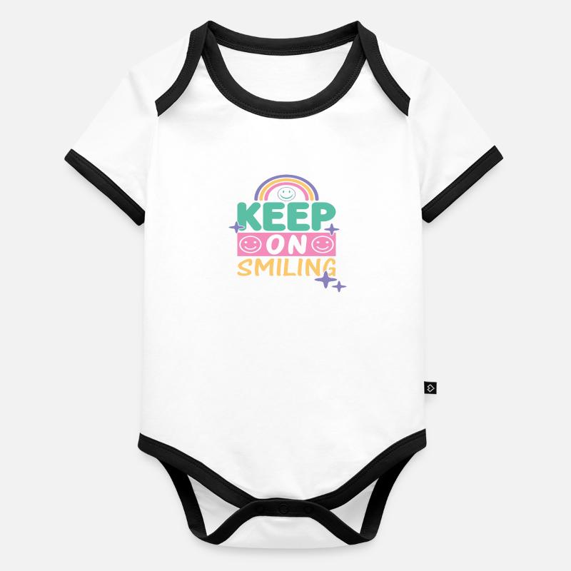 Keep On Smiling Organic Baby Contrasting Bodysuit