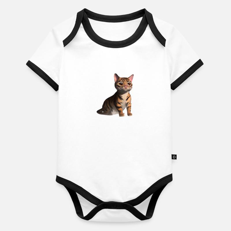Chaton Propriétaire Chat Bengale Chat Chat chat Tomcat Body Bébé bio contrasté manches courtes