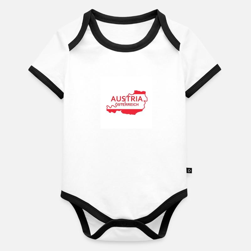 Map of Austria Organic Baby Contrasting Bodysuit