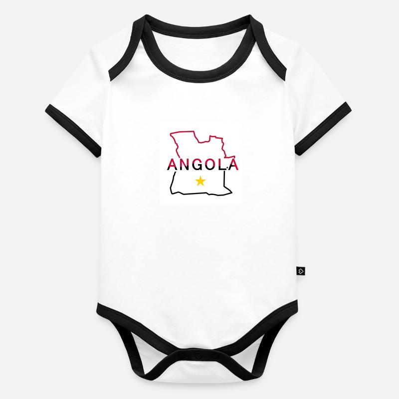 Karte von Angola Baby Bio-Kurzarm-Kontrastbody