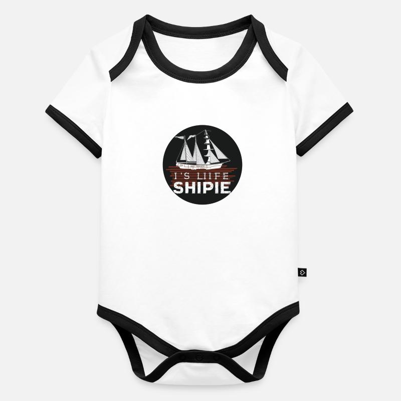 Ship design with slogan Organic Baby Contrasting Bodysuit