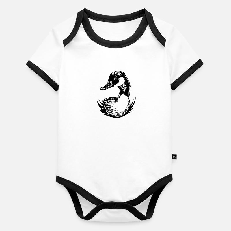 Duck Birds Ducks Organic Baby Contrasting Bodysuit