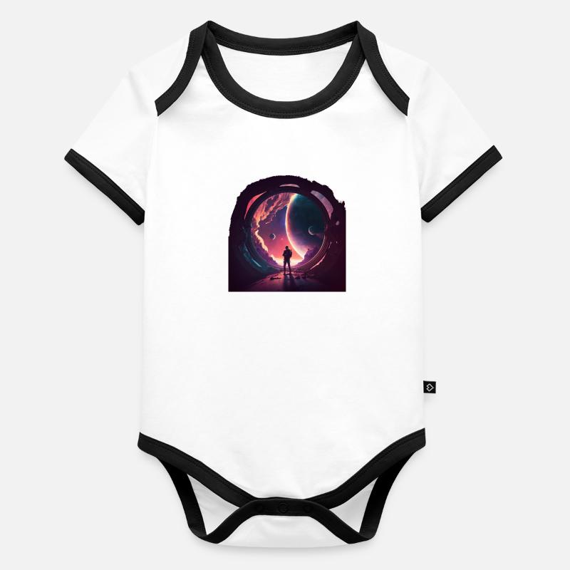 end of the space Organic Baby Contrasting Bodysuit