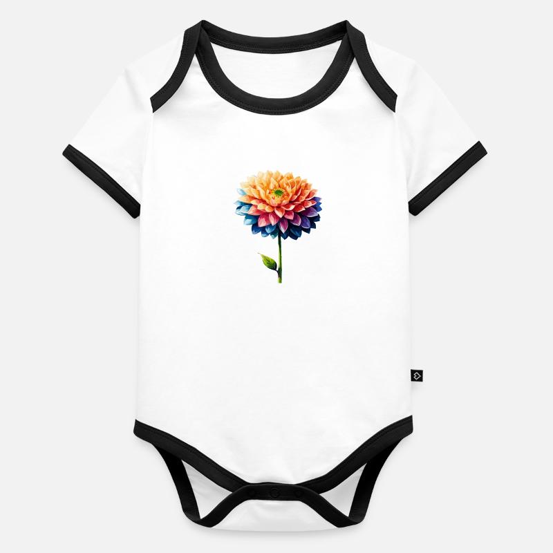 Flower Power Baby Bio-Kurzarm-Kontrastbody