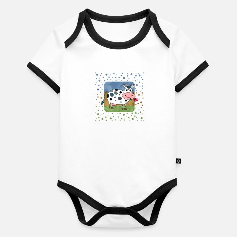 Kuh Baby Bio-Kurzarm-Kontrastbody