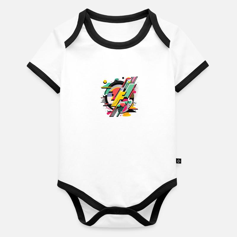 Géométrie lumineuse Body Bébé bio contrasté manches courtes