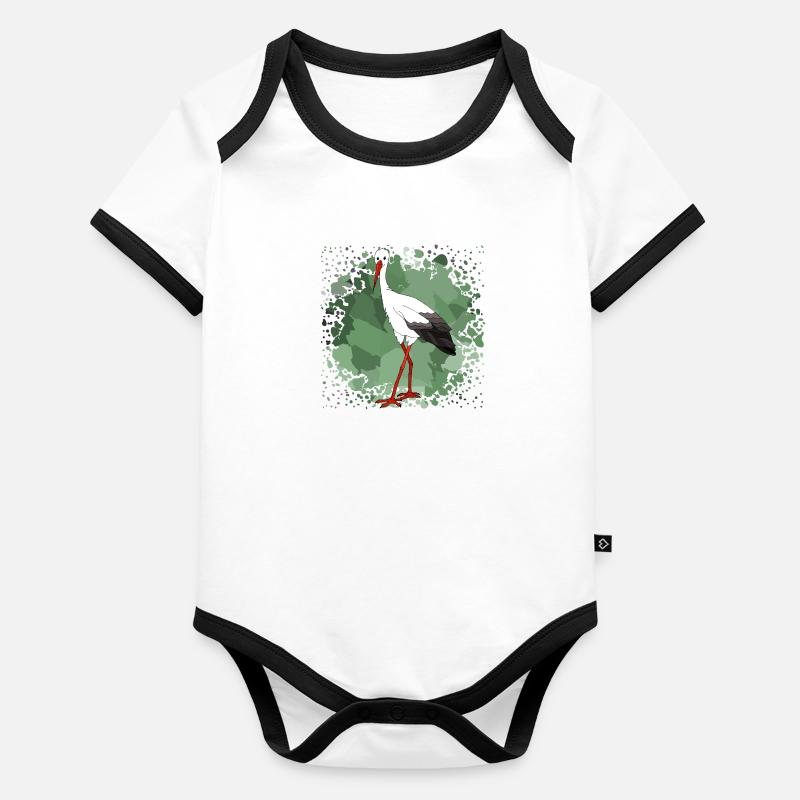 Cigogne Body Bébé bio contrasté manches courtes