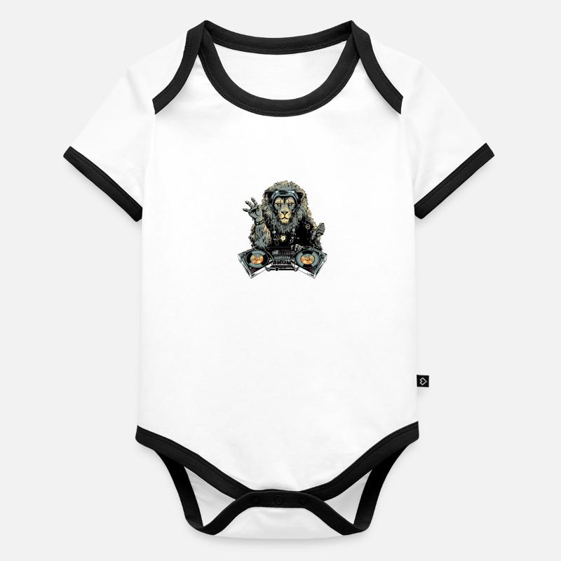 Dilo the lion deejay Organic Baby Contrasting Bodysuit