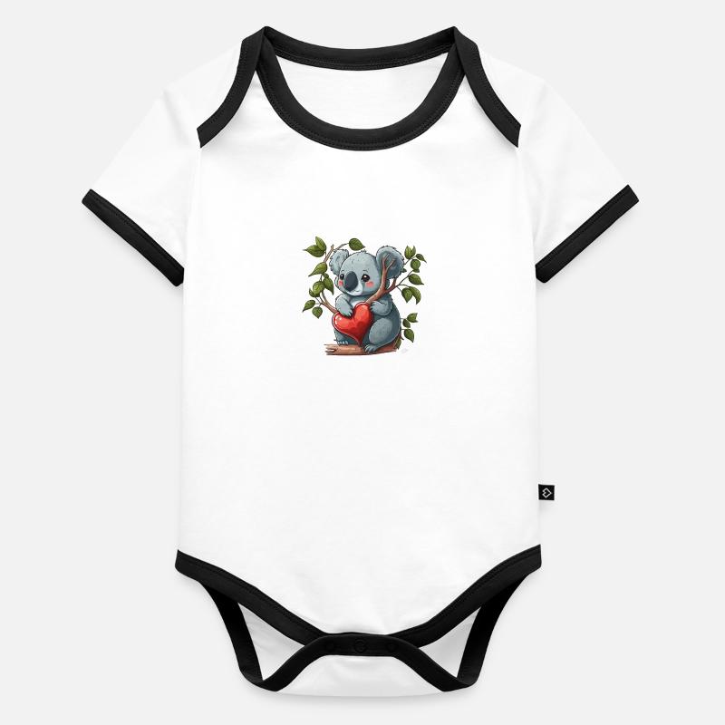 Adorable Koala Body Bébé bio contrasté manches courtes