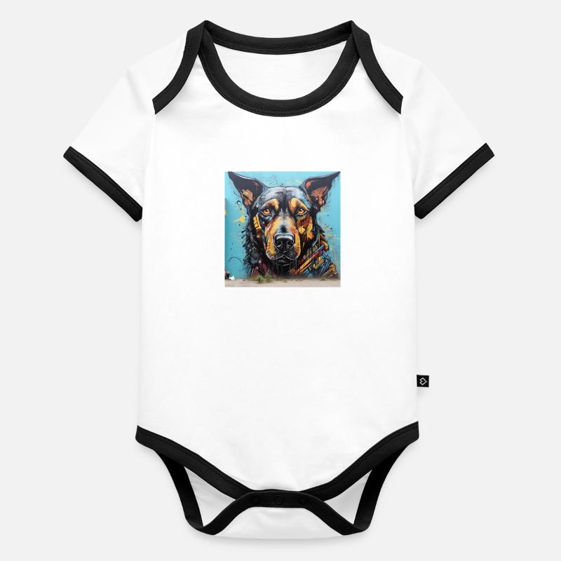 Schäferhund Baby Bio-Kurzarm-Kontrastbody