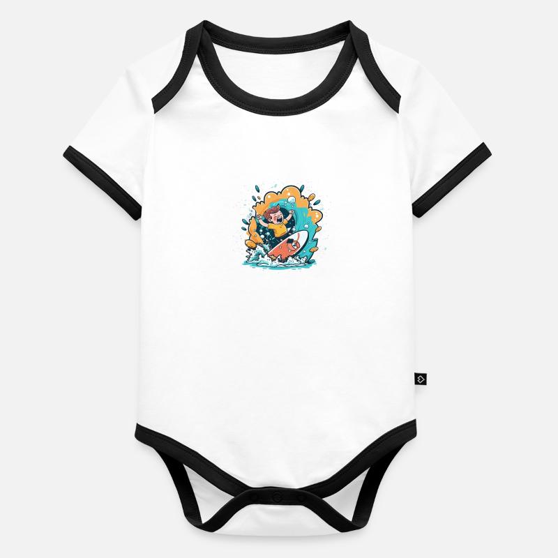 Surfs Up Organic Baby Contrasting Bodysuit