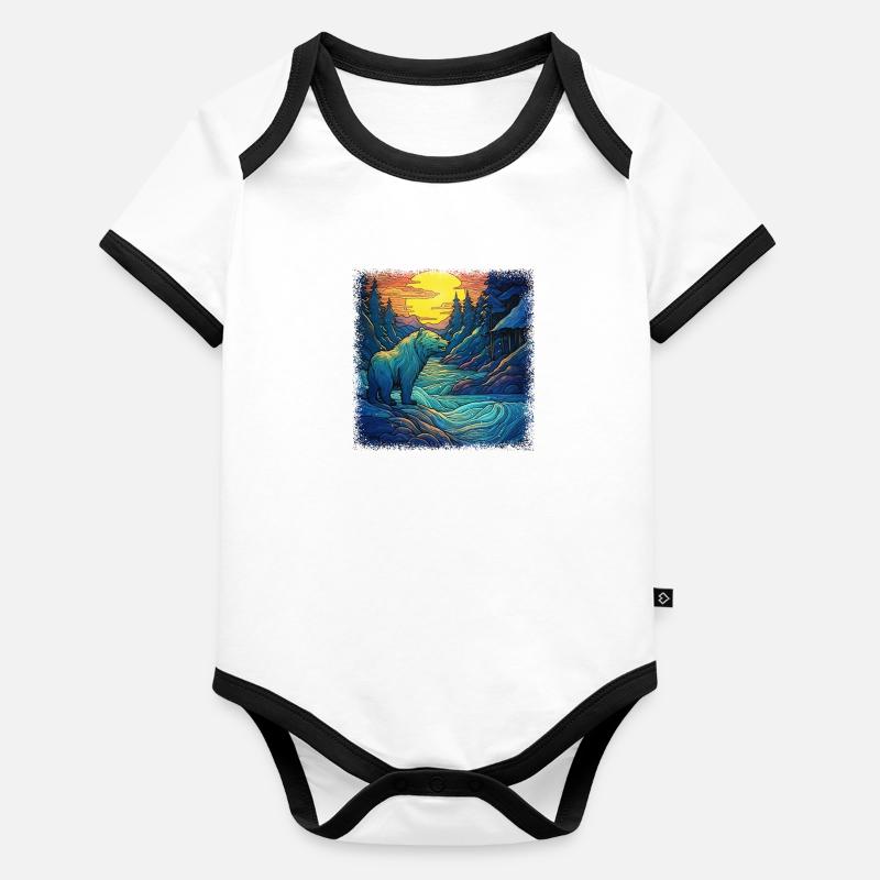 panda bear koala present statement geek birthday Baby Bio-Kurzarm-Kontrastbody