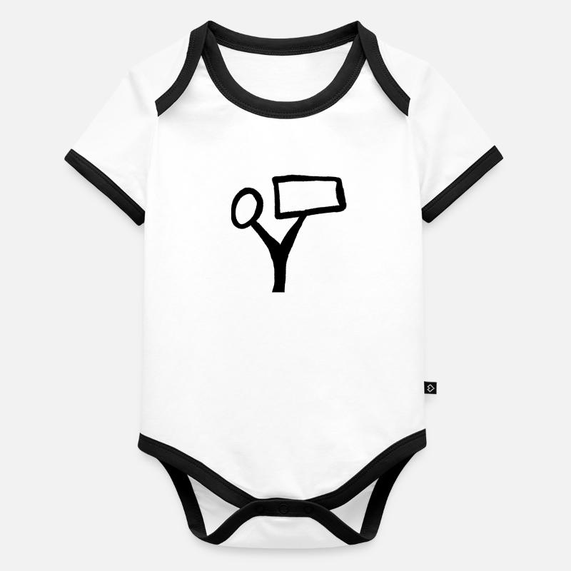 Baumtext Baby Bio-Kurzarm-Kontrastbody