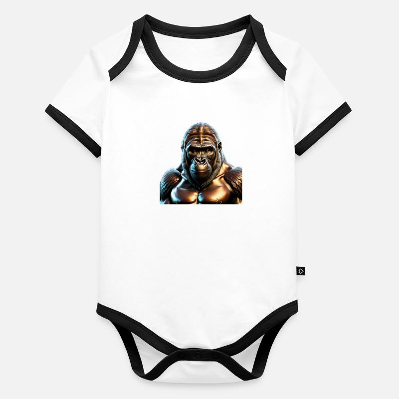 The Bronze Gorilla Organic Baby Contrasting Bodysuit