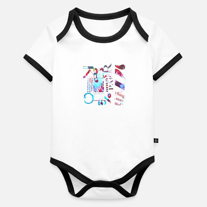 Newspaper Clips Scrapbook Magazines Alphabet Code Organic Baby Contrasting Bodysuit