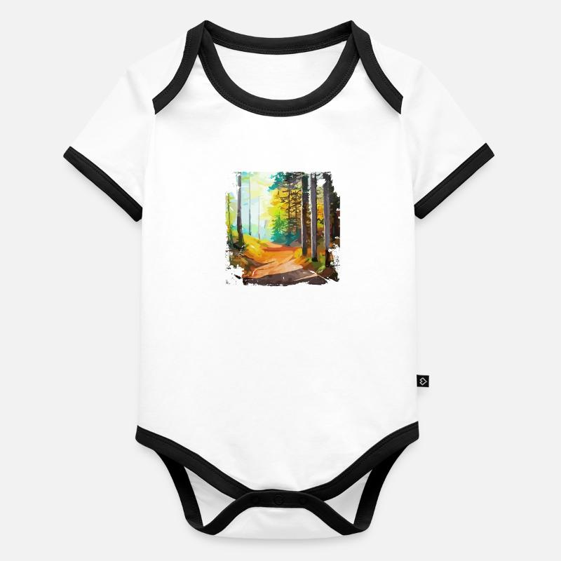 Forest🌳 Baby Bio-Kurzarm-Kontrastbody