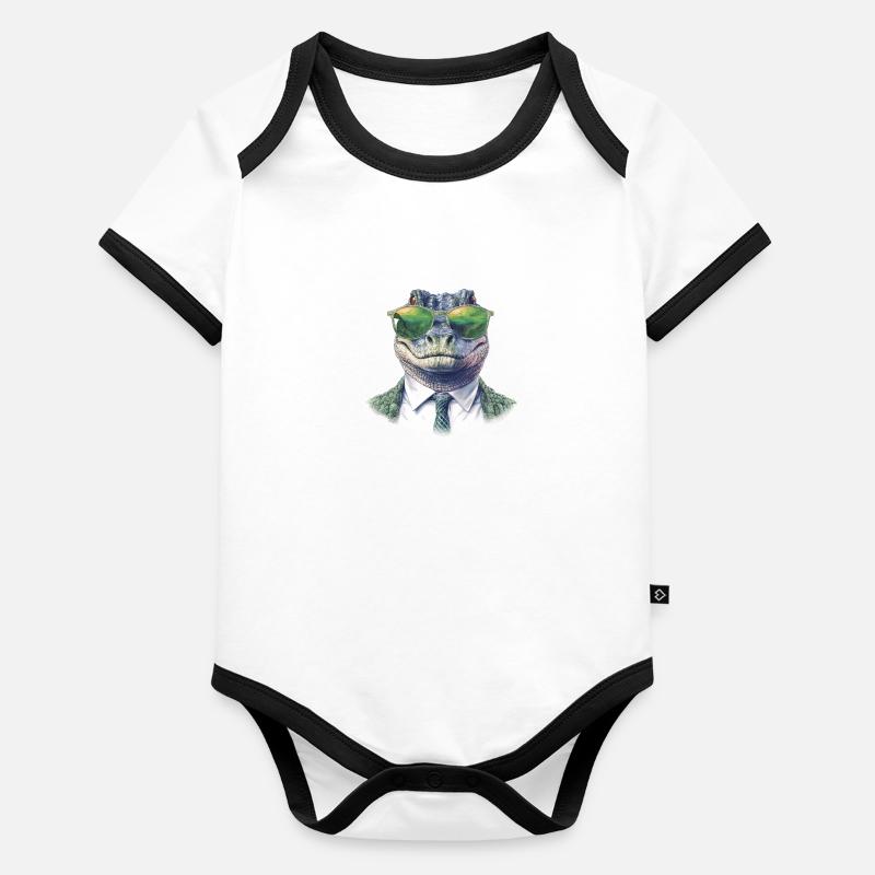 Alligator Baby Bio-Kurzarm-Kontrastbody