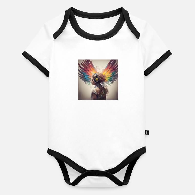 Elfe de la musique Body Bébé bio contrasté manches courtes