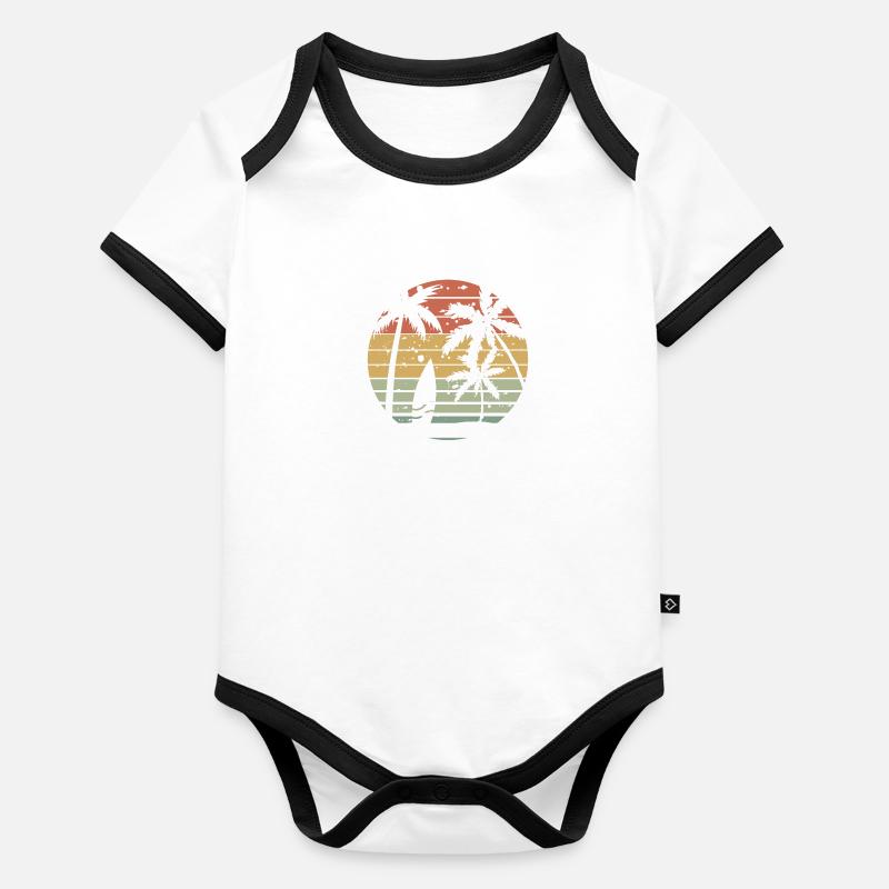Surfen im Retro-Stil Baby Bio-Kurzarm-Kontrastbody