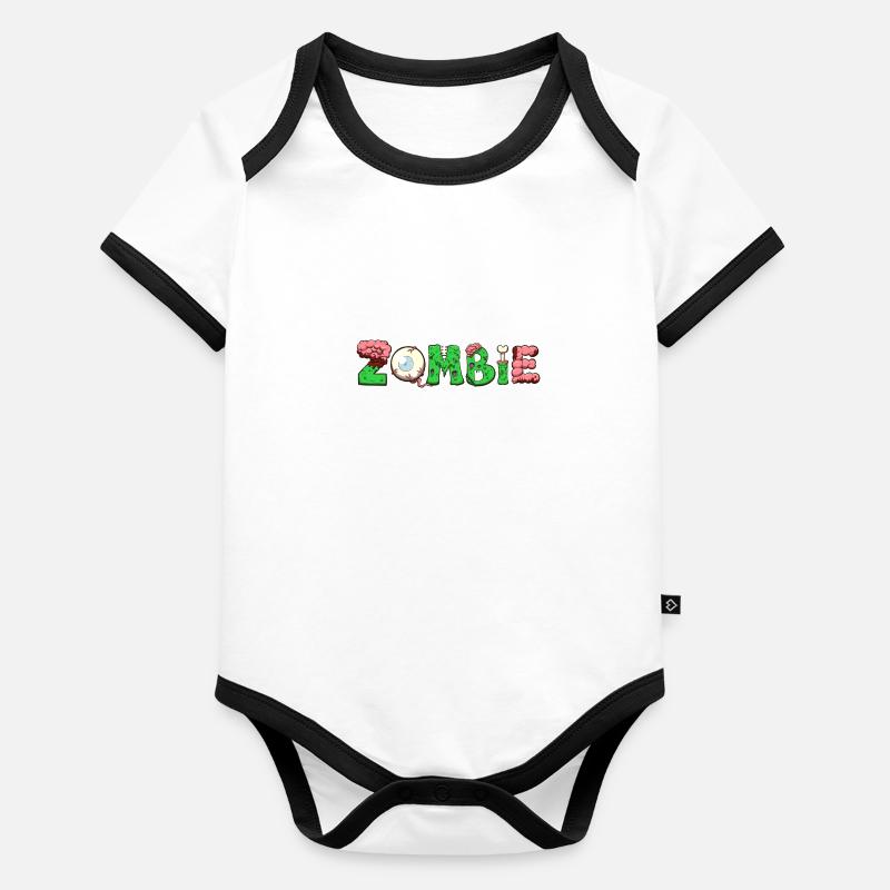 Zombie-Text Baby Bio-Kurzarm-Kontrastbody