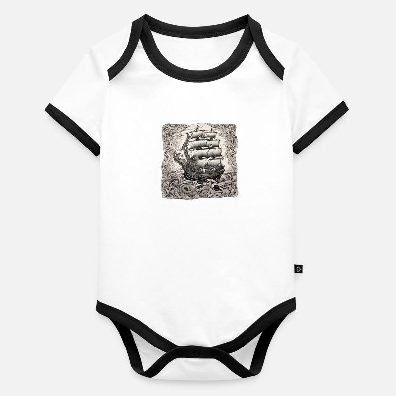 Ship Organic Baby Contrasting Bodysuit